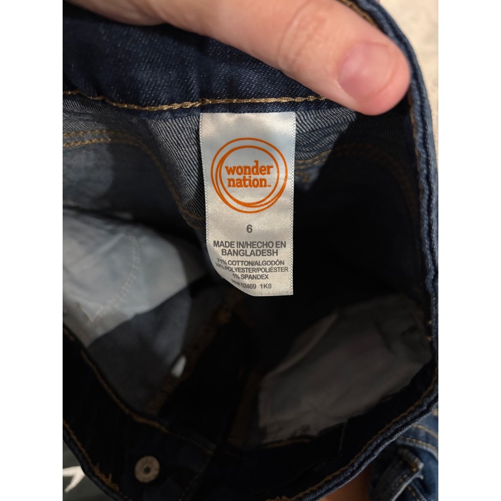 Wonder Nation & Gymboree Girls Jeans Size 6 Bundle Dark & Medium Wash Denim 2pk - Picture 2 of 3